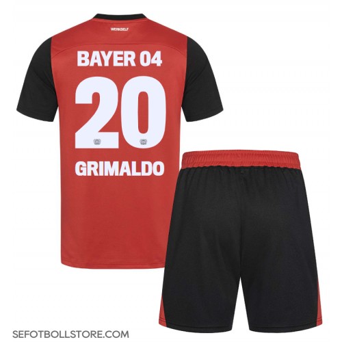 Bayer Leverkusen Alejandro Grimaldo #20 Replika babykläder Hemmaställ Barn 2024-25 Kortärmad (+ korta byxor)